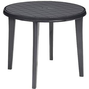 JARDIN 221062 Lisa tafel rond massief kunststof, grafiet, 90 cm