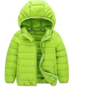 Kinderdonsjack Ultrazachte geïsoleerde jassen Kinderen Warme winterkleding Jongens Meisjes Lichtgewicht gewatteerde bovenkleding Winddichte capuchon Winterjassen Jas for jongens en meisjes(Green,Size