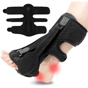 PIWOSGOL Plantaire fasciitis nachtspalk, 3 verstelbare riemen, nachtspalk, plantaire fasciitis reliëfbrace, plantaire fasciitis bandage met schuimpad voor plantaire fasciitis, platvoeten, achilles