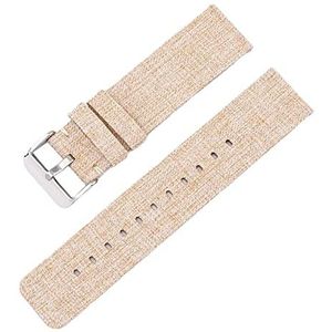 Horlogebandjes voor mannen en vrouwen, horlogeband 12-22 mm heren dames snoepkleur geweven nylon canvas horlogeband vervanging elegante zweetabsort horlogeband (Color : Khaki silvery Clasp, Size : 2