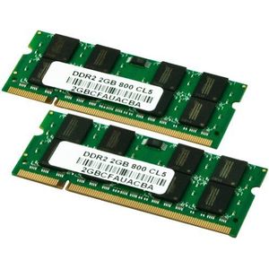 VisionTek 4G Kit van 2 (2x2GB) NB2-6400 CL5 800 200-pins DDR2 SODIMM 4 Dual Channel Notebook Memory (900475)