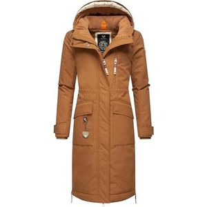 Ragwear Dames wintermantel warme parka lang met capuchon Refutura XS-XXL, bruin, S