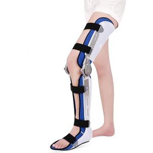 Knieondersteuningsorthese voor heupen, knieën en enkel, voetorthese met wandellaars-clip, verstelbaar, helpt de knie zijn oorspronkelijke functionaliteit te herstellen (links, S)
