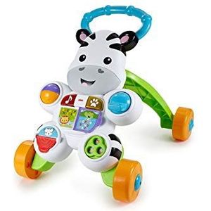 Fisher-Price DLF00 - Leer met mij - Zebra loopwagen, muzikaal activiteits- en loopspeelgoed met leerinhoud, vanaf 6 maanden (Engelse versie)