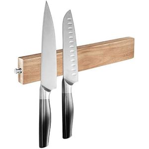 Hecef 12 Inch Magnetic Knife Strip, Acacia Wooden Knife Holder for Storaging All Kinds of Metal Items…