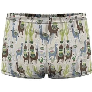 Sweet Llama Of Alpaca En Cactus Heren Boxer Slips Sexy Shorts Mesh Boxers Ondergoed Ademend Onderbroek Thong