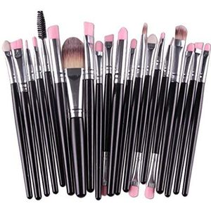 20 stks/set Professionele Make-up Borstels Foundation Poeder Borstel Zwarte Strook