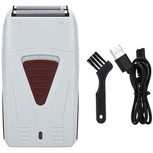 Vergeldende elektrische scheerapparaat, USB oplaadbare baardtrimmer Oil Head Clipper Push White Bald Squeegee For Tool, For Outdoor Travel Or Go On Business (White)