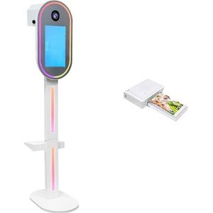 Draagbare camera spiegel fotocabine voor met 15,6 inch touchscreen selfie photobooth machine DSLR fotocabine met flightcase voor bruiloft feest evenement (fotocabine+printer)