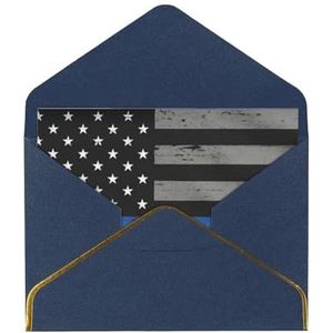 Amerikaanse dunne blauwe lijn vlag elegante parel papier wenskaart - voor individuen vieren speciale gelegenheden, kantoor collega's, familie en vrienden uitwisselen groeten