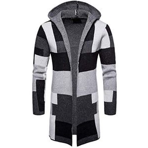 Heren Sjaalkraag Vest Lange Open Rand Gebreide Trui Lichtgewicht Warme Winterjas Trui Slim Fit Uitloper Vest Heren Vest Met kraag Open Kabel Dikke Gebreide Plaque Lange Lijn