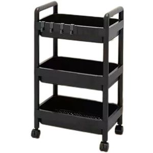 Woonkamer Keuken Trolley Praktische opbergtrolley met handgrepen en vergrendelbare wielen Trolleyplank, eenvoudig te monteren Open opbergruimte, ruimtebesparend, for keuken Badkamer Woonkamer Kantoor