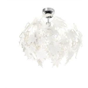 Lindby plafondlamp 'Maple' (modern) in Wit uit kunststof o.a. voor woon-/ eetkamer - met stoffen kap, stof plafondverlichting