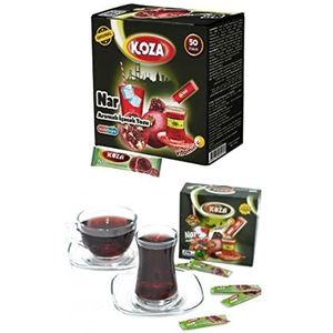 KOZA Granaatappel Instant drankpoederstick afzonderlijk verpakt 50 stuks | poeder voor warme of koude drank | Turkse thee | Ice Tea poeder | ijsthee | vruchtenthee | cay | theepoeder |