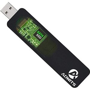 ADWITS USB 3.0 UASP naar SATA NGFF M.2 2230/2242/2260/2280 Key B of B&M SSD SuperSpeed ​​Adapter, draadloze externe behuizing voor Samsung 850 EVO, DREVO Crucial Solid State Drive & Meer, zwart