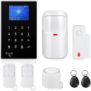 Alarmsysteem Smart Home WIFI GSM Beveiligingsalarmsysteem Draadloze Inbreker Bewegingsmelder Deur Raamsensor IP Camera Voor huis appartement kantoor (Color : G)
