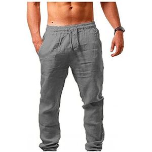 Heren Elastische Taille Losse Outdoor Wandelen Streetwear Cargobroek Casual Cargobroek Katoenen Jogger Joggingbroek(Gray,M)