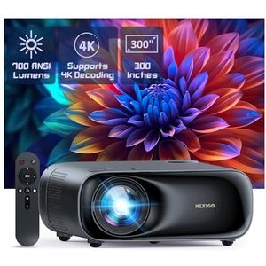 NexiGo PJ40 (Gen 3) Projector met WiFi en Bluetooth, D65 Gekalibreerd, Native 1080P, Ondersteuning voor 4K, Projector voor Buitenfilms, 20W Speakers, Compatibel met TV Stick, iOS, Android