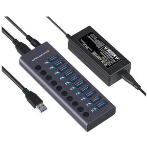 USB 3.0 Hub Socket Switch 4/7/10 Poort Concentrator Multi-tap Multi-poorten Docking Station Oplader Meerdere Voeding Type C Snel Veilig(10USB)