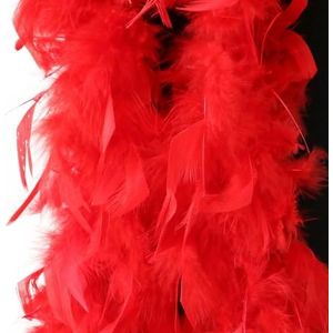 2Yards Pluizige Zwarte Veer Kalkoenboa 38-40g voor Ambachten Bruiloft Kerstdecoratie Sjaal/Sjaal Natuurlijke Pluimen-Rood-40g