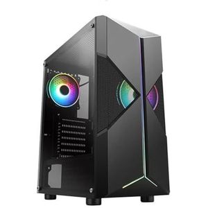 Mid-Tower ATX, M-ATX, ITX Gaming Case, Dubbele Gehard Glazen Panelen Verticale GPU-beugelondersteuning Waterkoeling RGB-modus