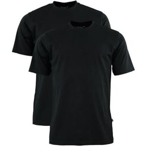 hajo Polo & Sportswear T-shirt voor heren, dubbelpak, ronde hals, zwart, 5XL