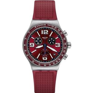 Swatch Heren analoog Zwitsers kwarts horloge met siliconen armband YVS464