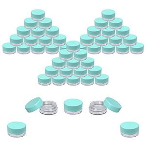 Huishoudelijk 3 Gram Jar, 3 ML Jar, 50 pcs, BPA vrij, Cosmetische Voorbeeld Lege Container, Kunststof, Ronde Pot Witte Schroef Deksel, Kleine Kleine Kleine Kleine Kleine Kleine 3 g Fles, Voor Make Up, Oogschaduw, Nagels, Poeder, Sieraden Blauw