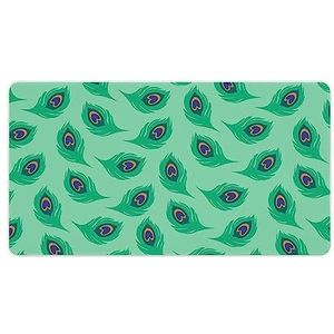 Pauw Patroon Groene Staart Print Bureau Pad Protector Muismatten Kantoor Tafel Mat Grote Muismat Antislip Laptop Pad