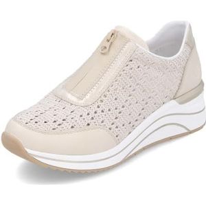 Remonte Dames Low-Top Sneaker D0T15, vrouwen lage schoenen, losse inlegzool, Beige Combi 60, 39 EU Breed