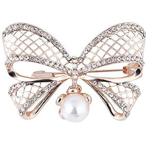 Pinnen Brooch Cutout Crystal Brooch and Pin Vintage Pearl Bow Brooch Ladies Wedding Party Bow Tie Fashion Decoration