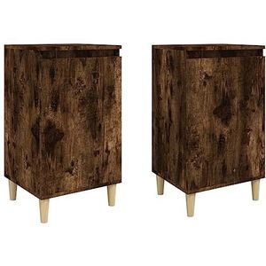 VidaXL Nachtkastjes 2 st 40x35x70 cm - Bewerkt Hout - Gerookt Eikenkleurig