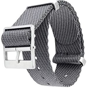 Horlogeband, 18/20/22/24mm Nato Militaire Geweven Nylon Horlogeband Vervanging Polsband Horloge Accessoires for Mechanische Horloges (Color : Gray_24mm)