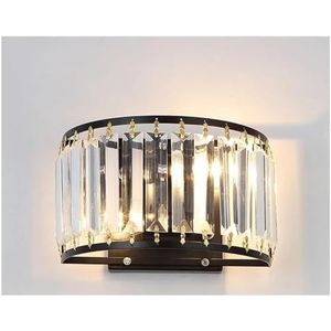 Slaapkamer Verlichting Moderne Minimalistische Halfronde Kristallen Wandlamp Voor Woondecoratie Studeerkamer Slaapkamerverlichting Wandlampen Moderne wandlampen (Color : A, Size : Warm White (2700-3