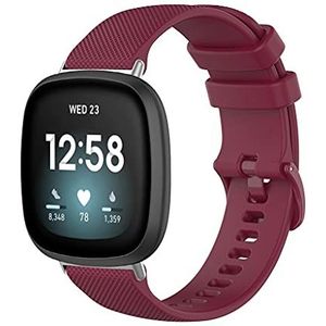 Siliconen sportband, compatibel voor Fitbit Sense/Versa 3, smartwatch, slanke ademende horlogebanden, vervangende polsband, compatibel met Fitbit Versa 3/Fitbit Sense dames heren - wijnrood