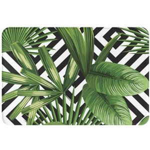 GloGlobal Print zomer exotische tropische planten tropisch patroon, deurmat badmat antislip vloermat zachte badkamertapijten absorberend badkamerkussen 40 x 60 cm