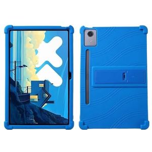 Tablet Case Geschikt for Lenovo Xiaoxin Pad Pro 12.7 inch 2025 TB-373FU TB-375FC Silicon Stand Cover Slip Flexibel Zacht(Blue)