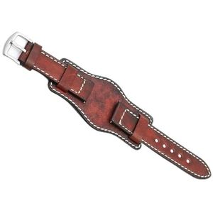 dayeer Vintage handgemaakte horlogeband voor fossiele manchet lederen horlogebanden met mat horlogeband vervanging (Color : Red, Size : 22mm)