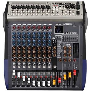 Audio DJ-mixer 8/16-kanaals mixer Stage Performance Family KTV Live USB-mixer Bluetooth-mixer MP3-weergave Dj-controller Podcast-apparatuur (Color : Nero, Size : 8 channel)