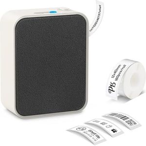 Draagbare Stickerprinter P15 Zelfklevende Labelprinter Draadloze Bluetooth Thermische Printer Miniprinter Helder Afdrukken(Black)