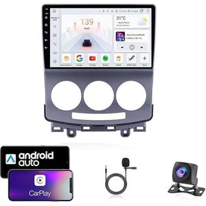 9 Inch Autoradio Compatibel voor Mazda 5 2005-2010 met GPS Navigatie CarPlay Android Auto Acht-Core 4G Bluetooth WiFi MirrorLink Stuurwiel Afstandsbediening(T3 8 Core 4G+Wifi 2G+32G)