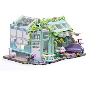 Sunshine Greenhouse-bouwstenen compatibel met le/go Friends Girls Flower House-ideeën Cadeau voor meisjes volwassenen 6-12 architectuurbouwstenen (800 stuks