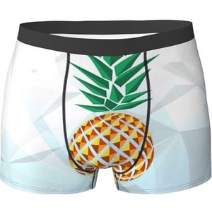 EdWal Atletisch ondergoed voor heren, met ananas, geometrische print, boxerslip, zacht ondergoed, Zwart, XXL
