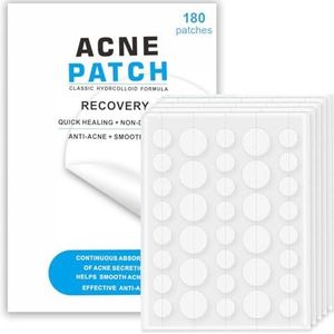 Rpanle Acne puistjes patches (180 patches), puistjes patch hydrocolloid, acne pimple patch anti-acne pleisters, maten: 60 x 12 mm Ø en 120 x 10 mm Ø