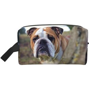 Make-uptas, Engelse Bulldog gazon Dieren Engelse Bulldog Reizen Make-up Tas Toilettas Draagbare Make-up Pouch Organizer, Als afbeelding, Eén maat