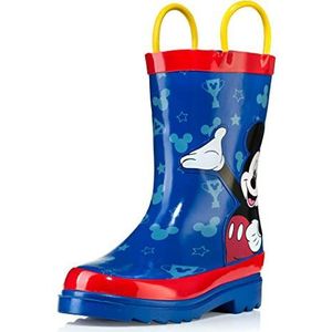 Disney Kids Boys' Mickey Mouse Character Printed Waterproof Easy-On Rubber Rain Boots (Toddler/Little Kids)