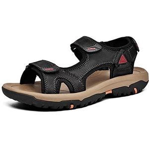 EKsma Heren sandalen, heren ademende wandelsandalen, zomer strand visser water schoenen trekking comfort sandaal, Zwart, 44 EU