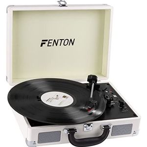 Fenton RP115D Retro Platenspeler in Koffer met Ingebouwde Speakers, Bluetooth en USB - Wit