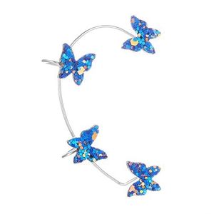 Nieuwe lovertjes vlinder oorclips en oorbellen met geïntegreerde oorbellen gepersonaliseerde vlindergassen oorbellen zonder piercing (Size : Pink)