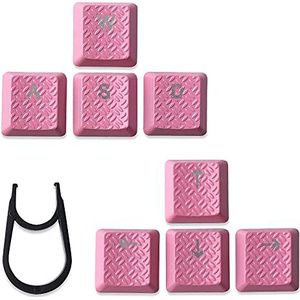 Textuur Tactility Backlit Keycaps Vervanging voor GL Tactiele Schakelaar Logi G813/G815/G913/G915 TKL RGB Mechanisch Gaming Toetsenbord (WASD+Pijltoetsen Roze)